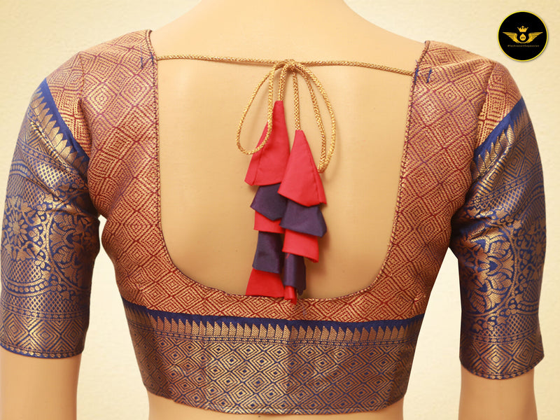 Banarasi Handloon Saree: All-Over Zari Butta with Contrast Border