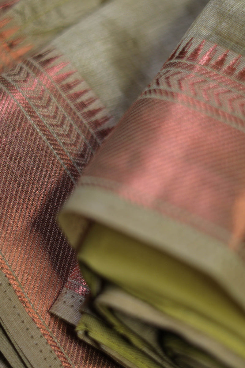 Traditional Elegance Tussar Silk Saree with Zari Borders