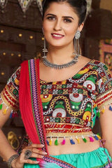 Stunning Designer Party Wear Lehenga | Cotton Fabric | Mirror Work