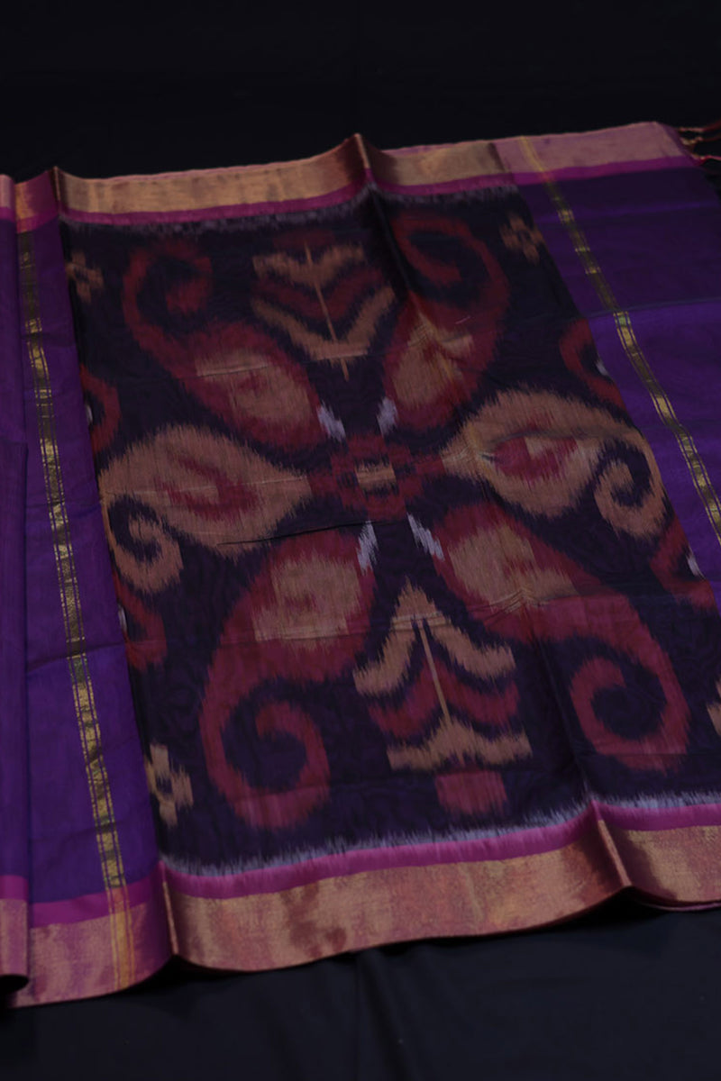 Elegant Pochampally Pure Soft Cotton Saree with Matching Blouse