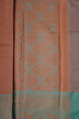 Radiant Banarasi Copper Soft Silk Saree with Designer Contrast Blouse