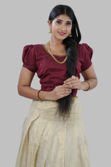 High-quality Kerala Cotton Lehenga Set in Golden Tissue fabric