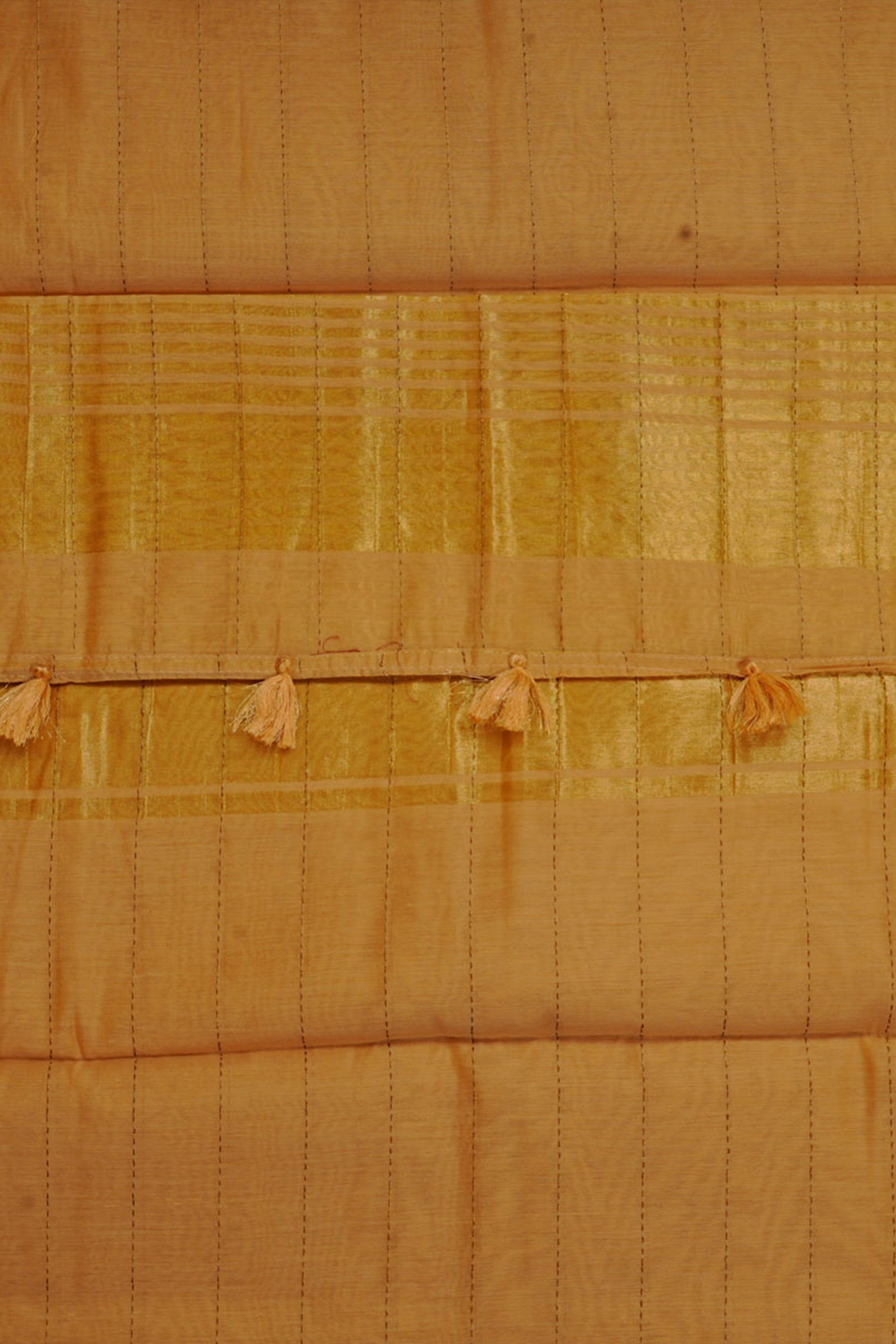 Gold Kanchi Organza Saree with Kanchi Border - Fully Stitched Blouse SAREE JCS Fashions