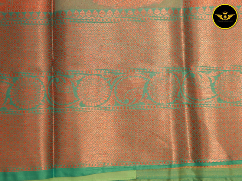 Vintage Elegance: Semi Silk Saree with Antique Zari Borders