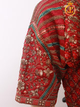 Sabyasachi Style Copper Jari Heavy Embroidery Work Blouse