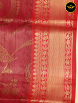 Zari Weave Semi Silk Saree with Long Borders - Elegant and Rich