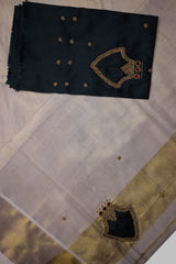 Elegant Kerala Golden Tissue Saree with Aari Beadwork