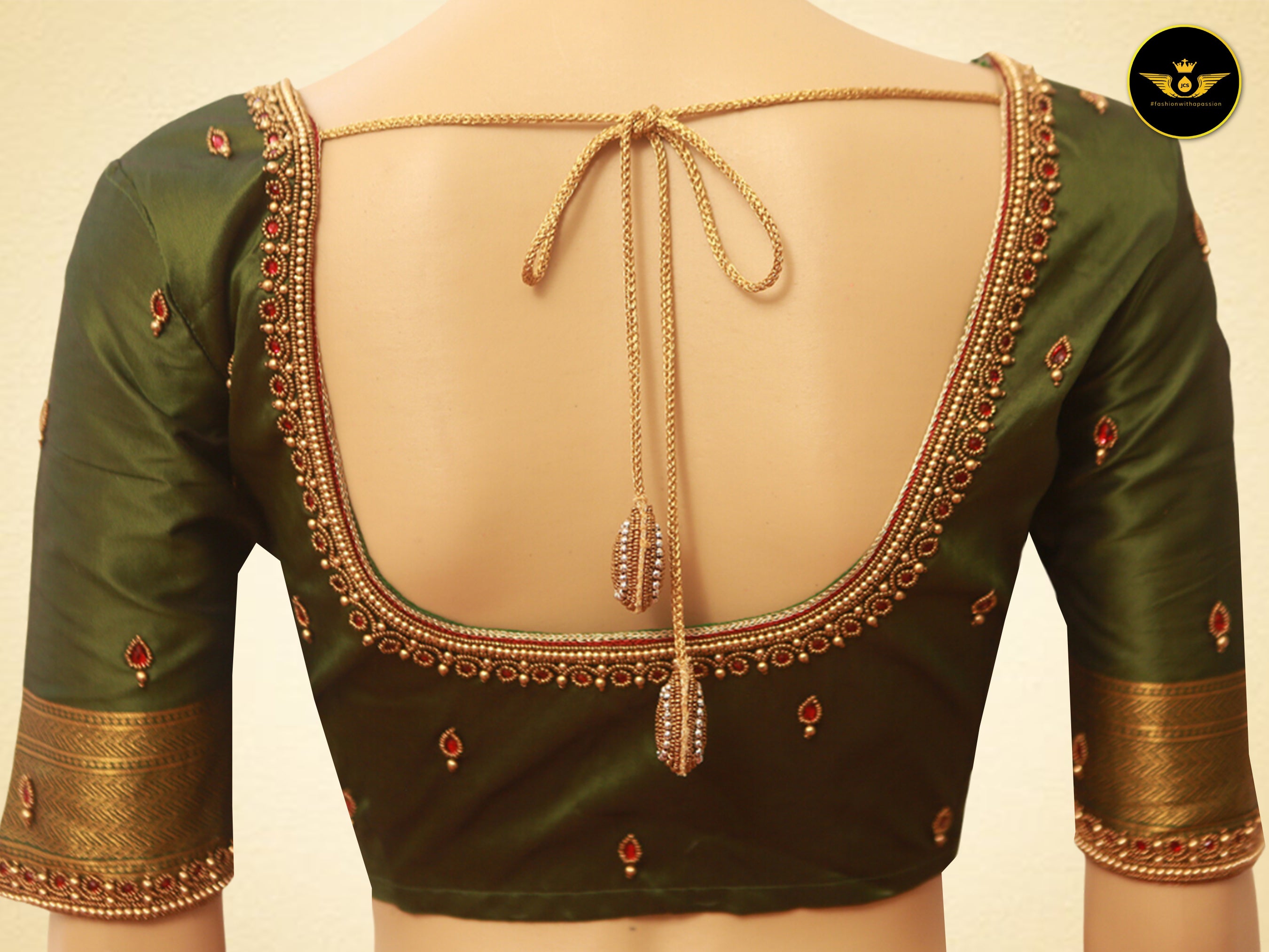 Exquisite Semi Silk Saree with Aari Work Blouse: Elevate Your Style! SAREE JCS Fashions