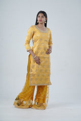 Elegant Embroidered Kurti Salwar Kameez with Matching Dupatta