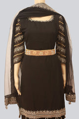 Golden Radiance: Aari & Maggam Work Hip Belt, White Stones | JCSFashions