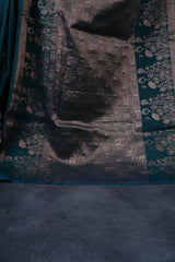 Authentic Kanchipuram Handloom Bridal Silk With Floral Zari Motifs
