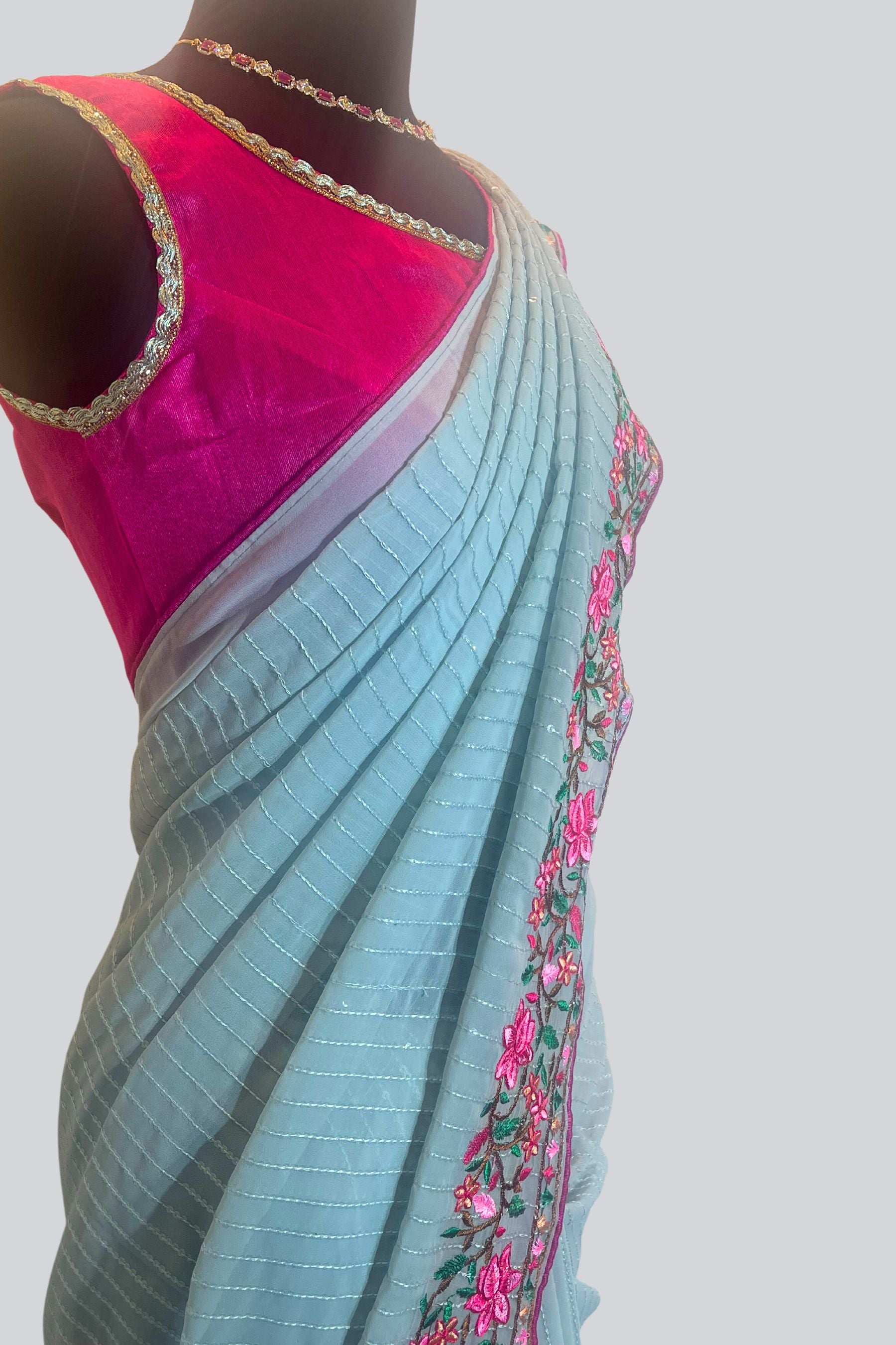 Dazzling Georgette Sequins Saree with Exquisite Embroidery Saree JCS Fashions