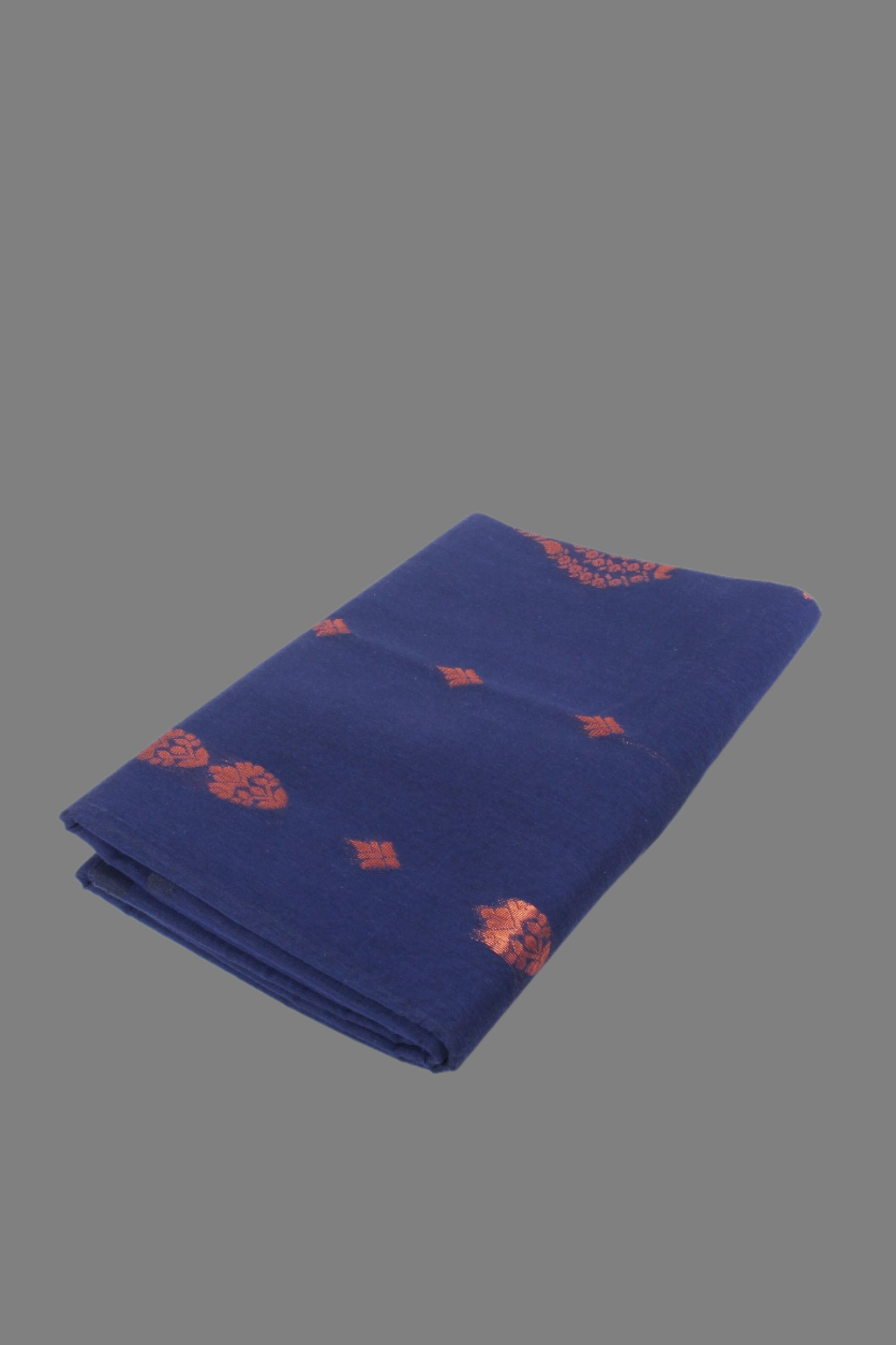 Exquisite Pure Silk-Cotton Saree: Lightweight Elegance with Large Motifs Saree JCS Fashions Blue 5.5 meters