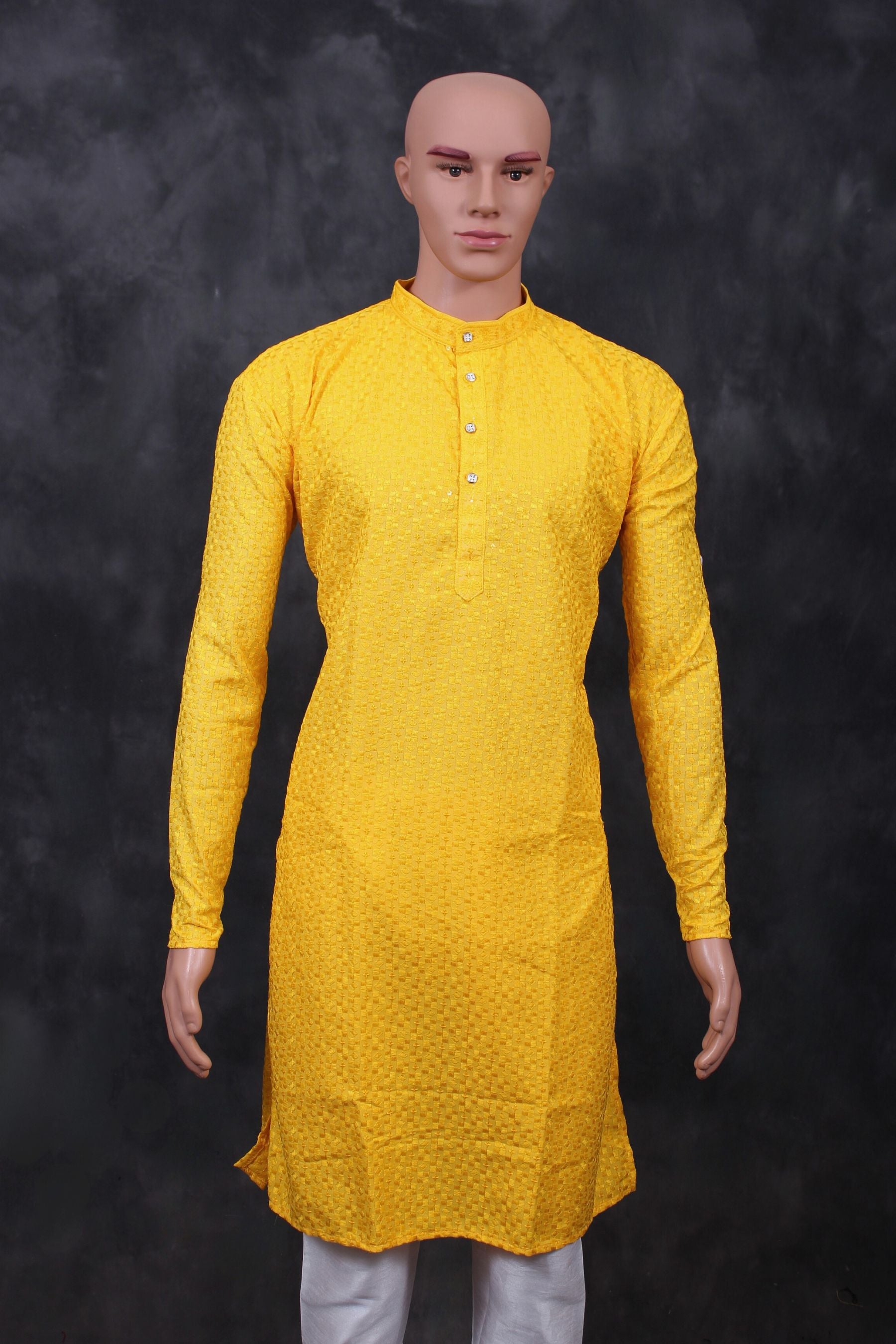 Men's Lakhnavi Kurta: Exquisite Embroidery and Premium Cotton Comfort