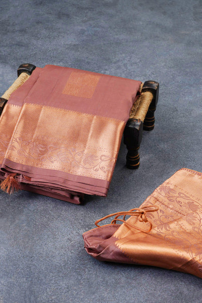 Handcrafted Triple Warp Pure Silk Saree with Box Butties &Grand Pallu