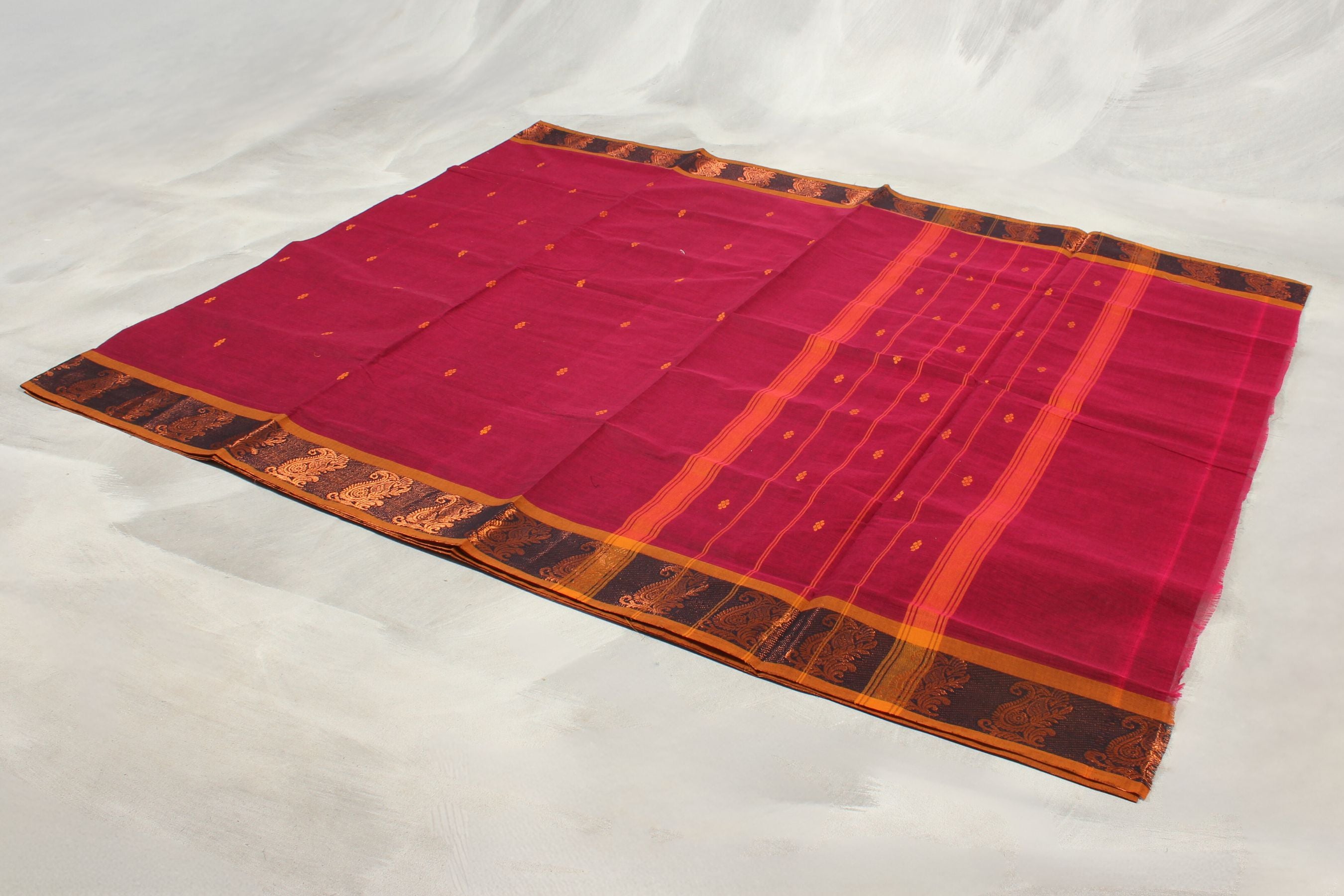Timeless Elegance: Handcrafted Pure Cotton Saree with Distinctive Pallu Saree JCS Fashions