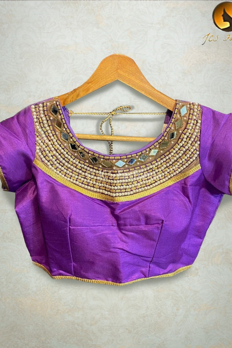 Banarasi Elegance: High-Demand Embroidered Readymade Blouse by JCSFashions