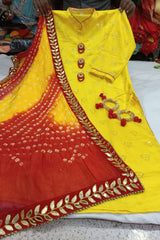 Muslin Fabric with Stunning Buti and Ghat Chola Dupatta at JCSFashions