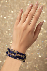Multicolour Crystal Bead Bangles Set with Gold-Tone Sparkle for Festive & Wedding Wear