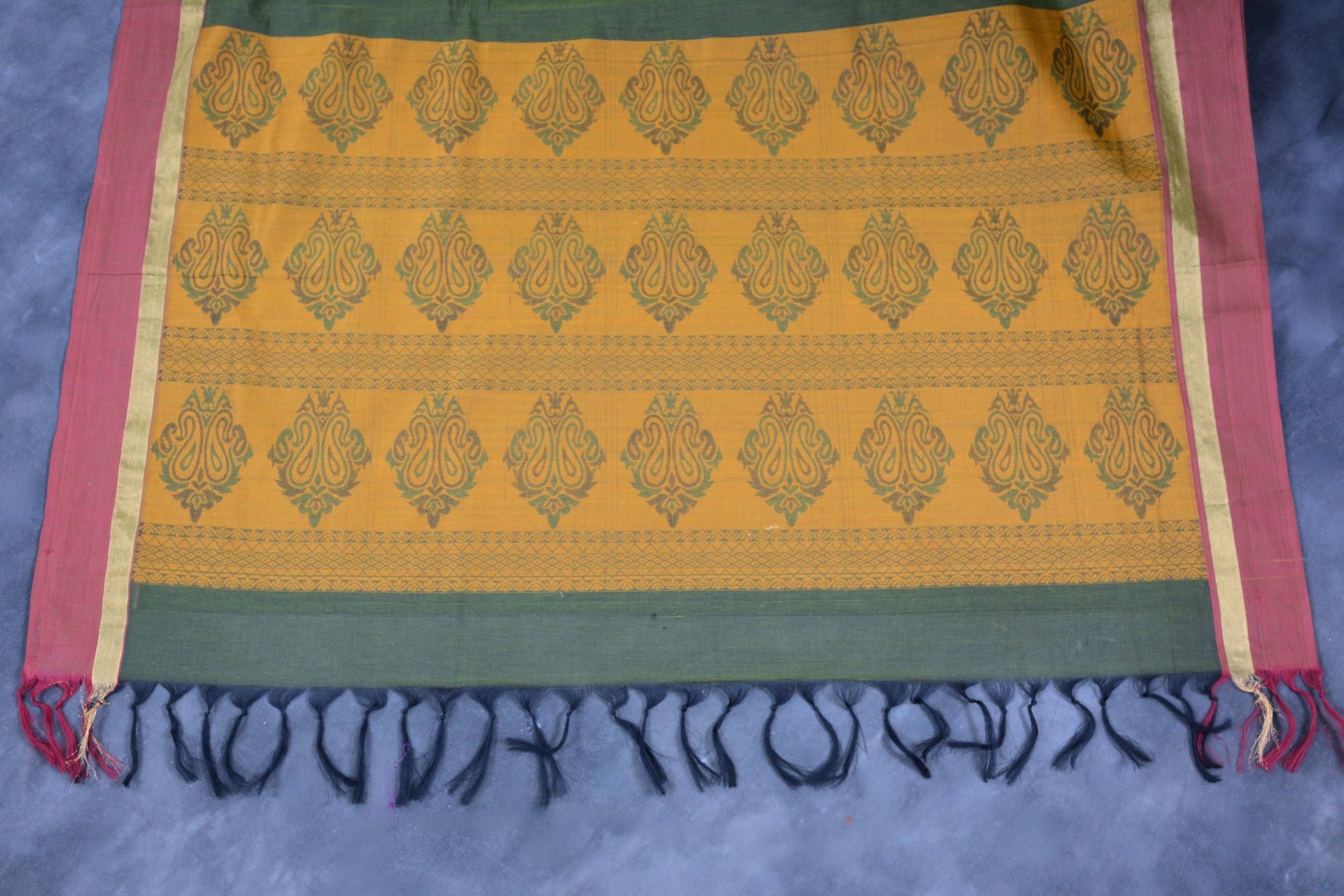 Traditional Elegance: Premium Cotton Saree with Rich Pallu Design Saree JCS Fashions
