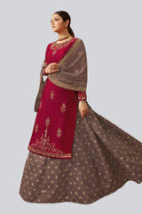 Indian Bollywood Designer Stylish Embroidery Kurti & skirt With Dupatta Set