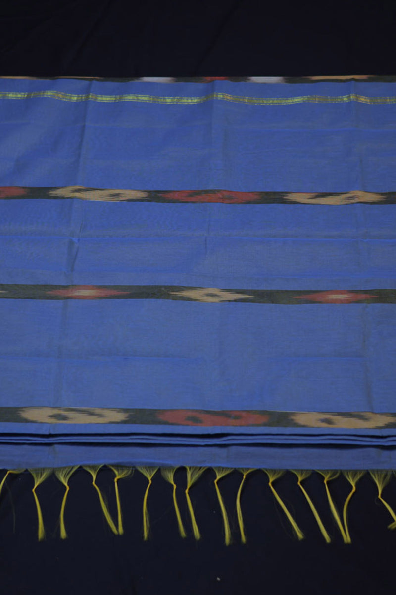 Chic Pochampally Pure Soft Cotton Saree with Vibrant Geometric Patterns