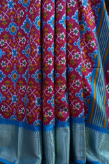 Elegant Kanchipuram Semi Silk Saree with Intricate Ikkat Design