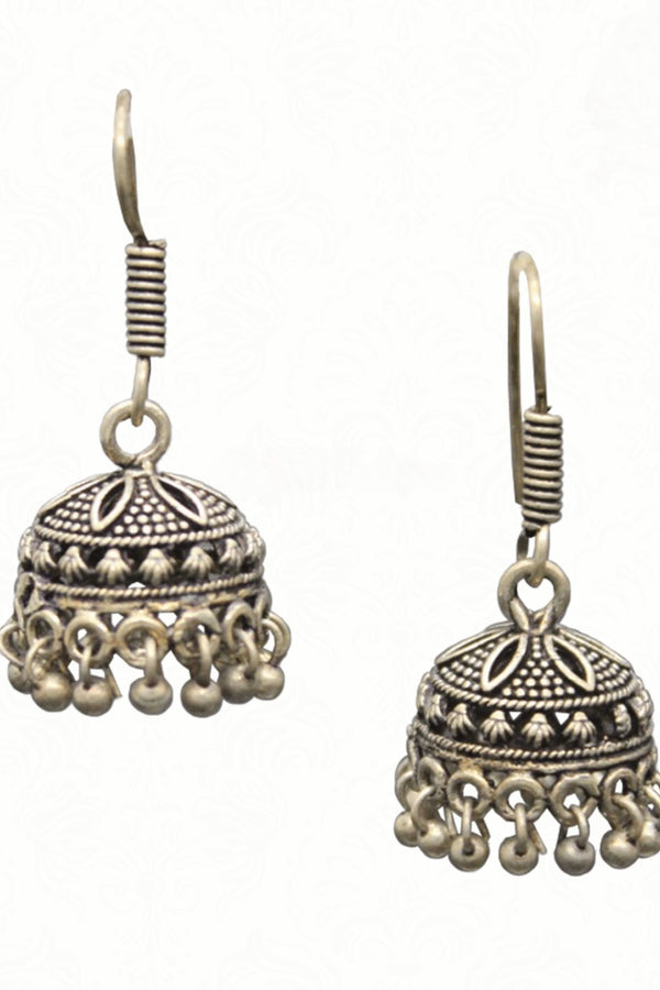 Attractive Oxidised Silver Plated Handmade Jhumka Jhumki Earrings