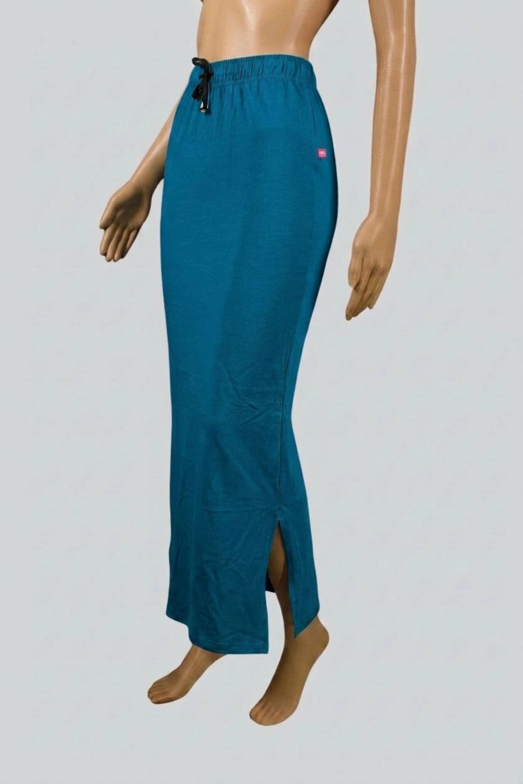Teal Blue 4-Way Lycra Shapewear Inskirt for Women, Stretch Comfort Midi Skirt