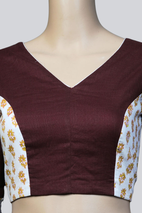 JCS Fashions Exclusive Designer Blouse in High-Quality Cotton, Back Open