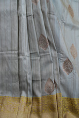 Elegant Handloom Banarasi Tussar Silk Saree - Antique Jari Work Accent
