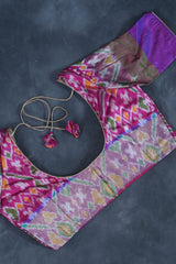 Elegant Gadwal Patola Weaved Border Saree with Kanchi Zari detail