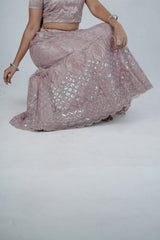 Designer Soft Net Lehenga with Embellished Crop Top - Indian Elegance