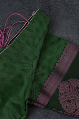 Semi-Soft Silk Saree and Sparkling Silver Weave Border with Blouse