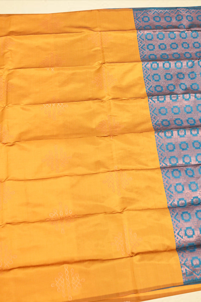 Kolam Design Rangoli Art Silk Saree - Lightweight & Comfortable