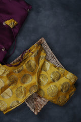 Art Silk Sarees With Embroidery Pattern Stitched Blouse