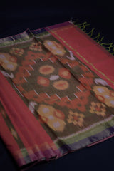 Elegant Pochampally Design Pure Cotton Saree with Matching Blouse