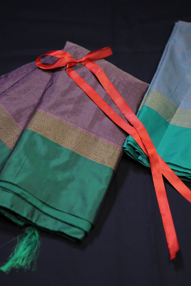 Elegant Semi Silk Saree with Zari Detailing - Traditional Indian Attire