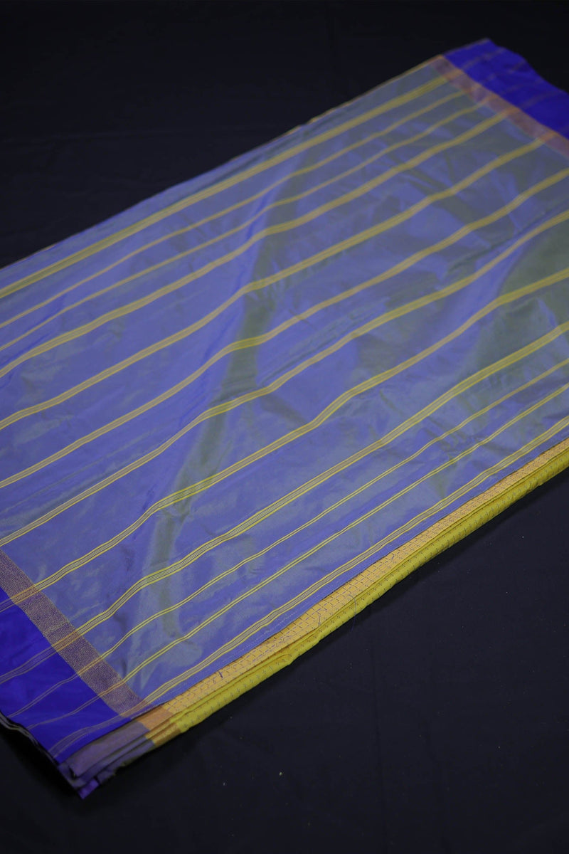 Elegance Semi-Silk Saree with Zari Details & Blouse Material