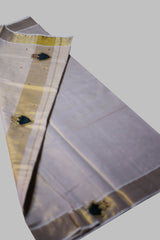 Elegant Kerala Golden Tissue Saree with Aari Beadwork