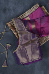 Chic Silk Tissue Saree with Pochampalli Ikkat Border |JCS Fashions