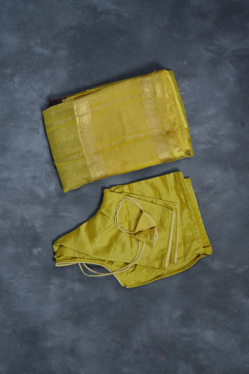Luxurious Mysore Wrinkle Crepe Silk Saree with Bentex Border