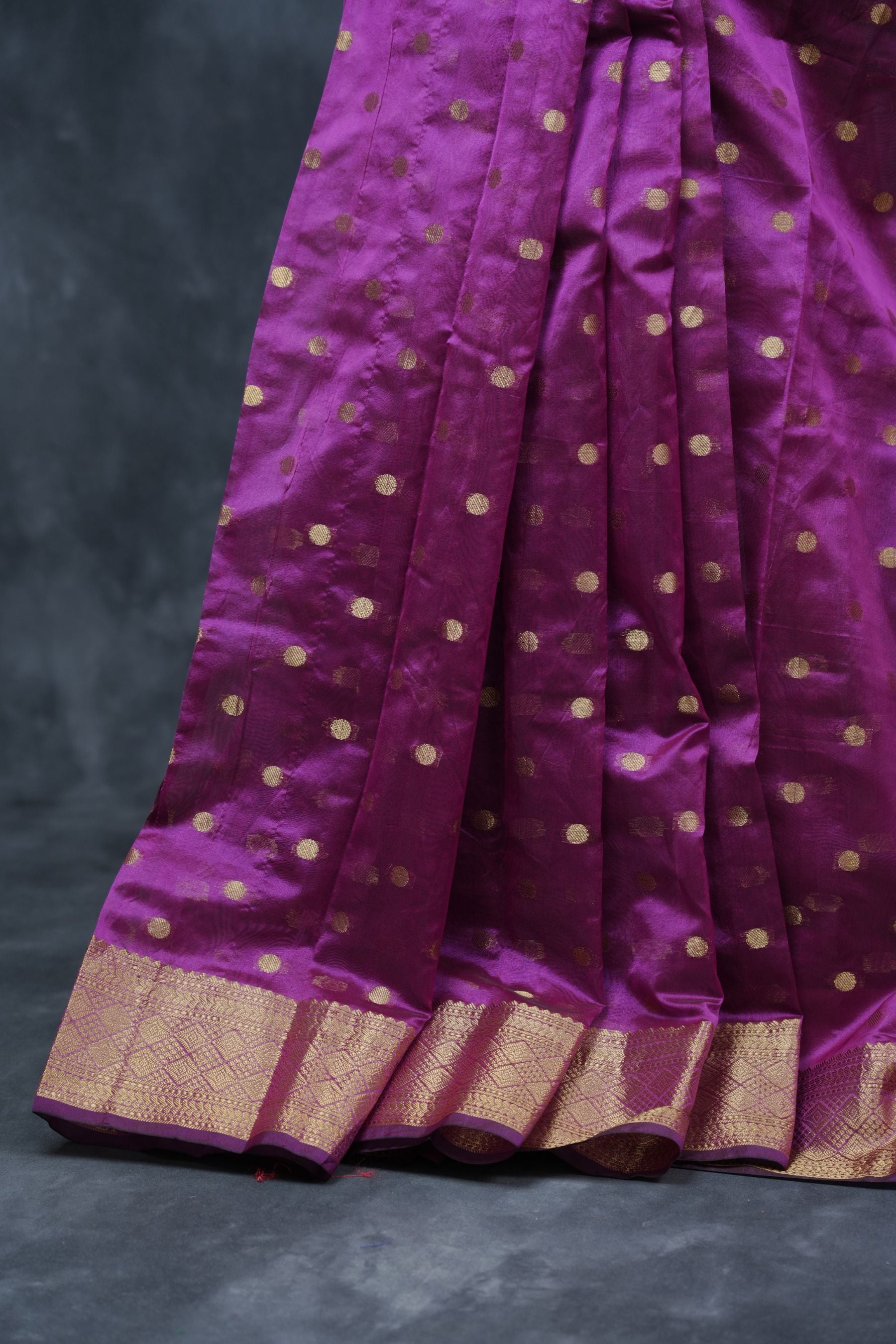 Coin-Inspired Elegance: Raw Silk Saree in Purple, Weaved Border & Blouse SAREE JCS Fashions