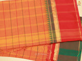 Kanchi Cotton Mustard Thread Line Saree with Zari Border Work