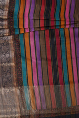 Exquisite Sabhyasachi Lehariya Organza Silk Saree with Kanchi Border
