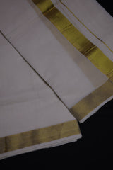 Traditional Kerala Cotton Dhoti, Veshti with gold Zari by JCSFashions - Elegance & Comfort