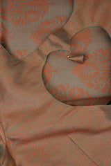 Radiant Banarasi Copper Soft Silk Saree with Designer Contrast Blouse