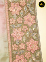 Shaded Italian Crepe Saree: Exquisite Pattern & Cut Work Border