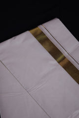 Traditional Kerala Cotton Dhoti, Veshti with gold Zari by JCSFashions - Elegance & Comfort