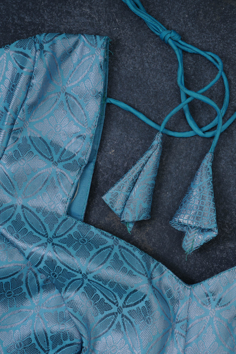 Regal Banarasi Soft Silk Saree with Silver Brocade Design & Blouse